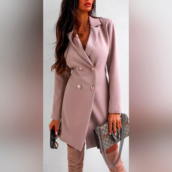 Tall Pink Blazer Dress - Picture 2 of 5